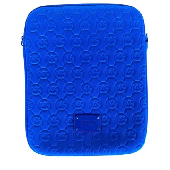Michael Kors Embossed Royal Blue Padded Tablet Case 10x8 - Picture 1 of 4